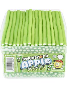 100 stk Sweetzone Apple Pencils / Godteristenger - Halal Sertifisert