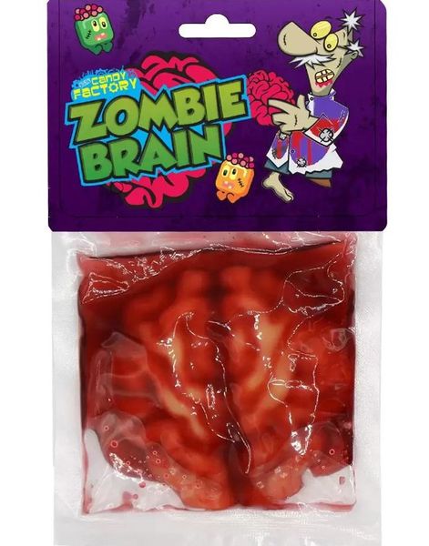 Zombie Brain - Vingummi og Flytende Godteri med Jordbærsmak 120 gram