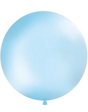 Lyseblå Pastelfarvet Rund JUMBO Ballon 1 meter
