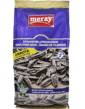 Meray Dakota Ristede Og Ekstra Saltede Solsikkefrø I Pose 250 Gram