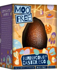 Moo Free Bunnycomb Egg - Vegansk Sjokoladeegg med Cinder Toffee 85 gram