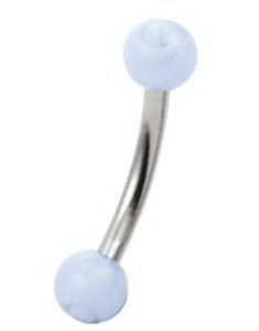 Candy Ball Eyebrow Piercing - White
