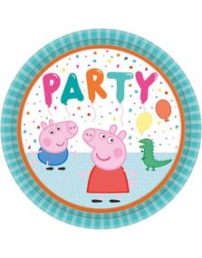 8 stk Peppa Pig Party Tallerkener 23 cm