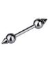 Ear Barbell With Spiked Ends - Steel