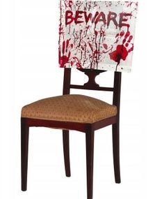 Hvitt Stoltrekk med Blodsprut - 48x36 cm
