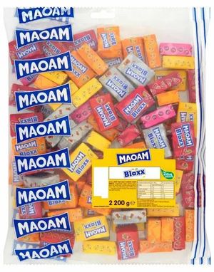 100 stk Haribo Maoam Bloxx-Karameller i en Stor Pose 2,2 kg