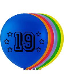 19 tal - 8 stk Flerfarvede Balloner 26 cm