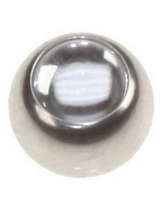 Stålkugle med Blank Perle Sten - 6 mm Kugle til 1,6 mm Stang