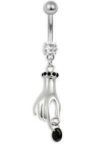 Material Girl Navlepiercing - Sort
