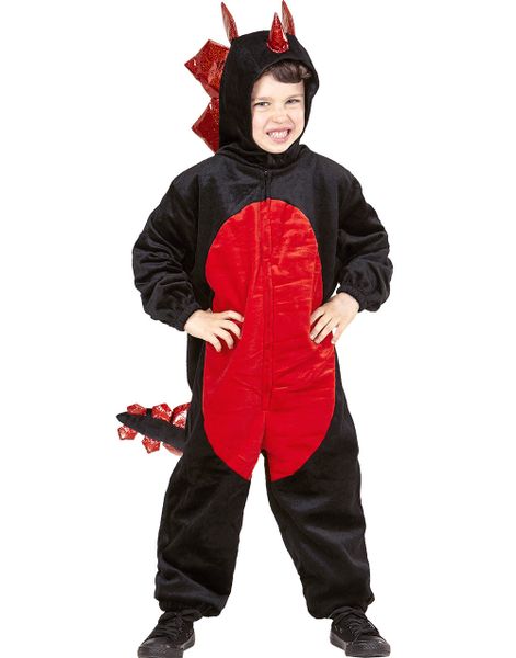 Sort og Rødt Dragekostume til Børn