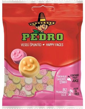 Pedro Happy Faces - Skumgodteri med Fruktsmak 80 gram