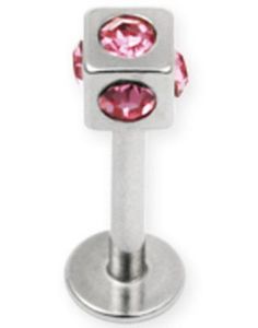 Sej Labret med Firkantet Kugle med Rosa Sten