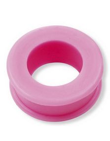 Rosa Piercing Tunnel i Silikone med Bred Kant