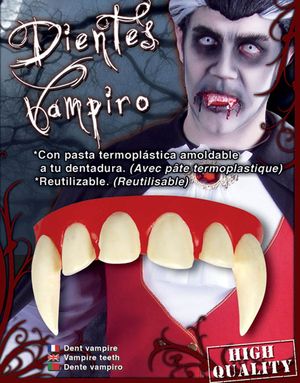Store Vampyr Tandprotese med Klæbemiddel