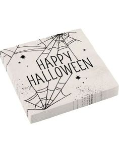 16 stk. Happy Halloween Servietter med Spindelvevmotiv
