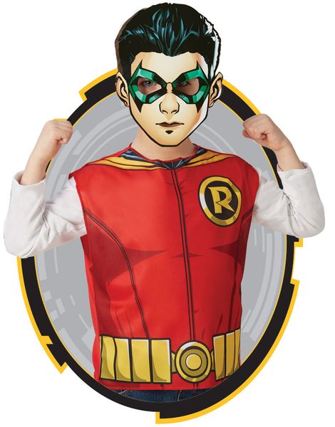 Licenseret DC Comics Robin Kostume til Børn - Str 3-6 ÅR