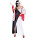 Cruella de Vil Inspireret Kostume med Kappe