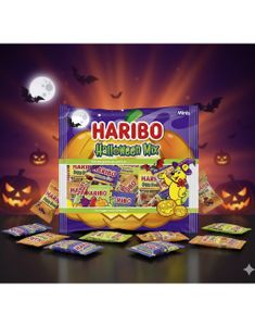 Stor Pose Haribo Halloween Mix med 34 Forskjellige Små Godteposer 500 gram