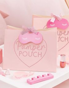 5 stk Gjenbrukbare Glitrende "Pamper Pouch" Party Bags - Pamper Party