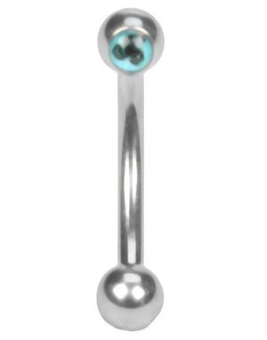 Kløver Turkis - 1.2 x 8 mm Øjenbrynspiercing
