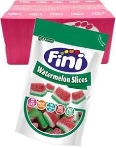 16 stk Fini Sour Watermelon Slices - Sure Vandmelon Vingummistykker - Hel Kasse 2,64 kg