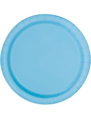 20 stk Lyseblå Små Paptallerkener17 cm