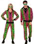 UV Glow Neonfarget Grilldress til Voksen med Striper - M