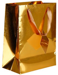 Gullfarget Metallisk Gavepose - 18x10x19 cm