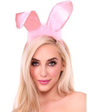 Rosa Bøjelige Satin Kaninører