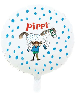 Rund Pippi Langstrømpe Folieballon 45 cm