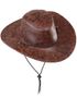 Brun Imiteret Skind Cowboyhat