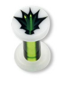 Green Weed - Hvid Piercing Plug