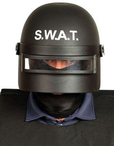 Svart SWAT Hjelm med Svart Visir