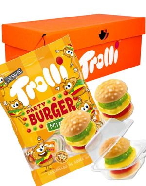 10 stk Trolli Party Burger Minis - Vingummi Mini Burger 1 kg - Hel Kasse