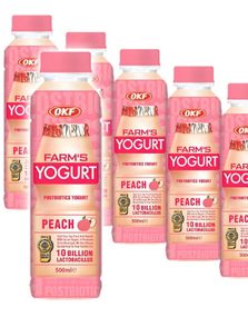 1794096000_620 stk OKF Farm's Yogurt Peach - Drikkeyoghurt med Ferskensmag - Hel Kasse 20x350 ml (Korea)