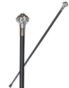 Sort Stok i Metal med Krone - 93 cm - Høj Kvalitet