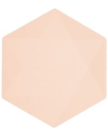 6 stk Vert Decor Aprikosfargede Heksagonale Papptallerkener 26 cm - Miljøvennlige