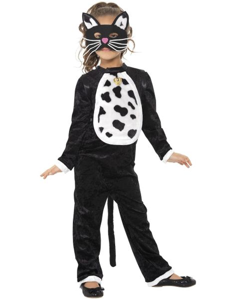 Katt Barnekostyme til Jente med Maske