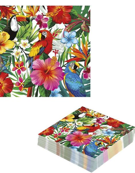 12 stk Servietter med Hawaii Motiv 33x33 cm