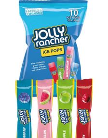 10 stk Jolly Rancher Ice Pops - Saft-Is med 4 Assorterte Fruktsmaker 500 ml