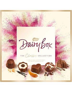 Nestle Dairy Box Sjokoladekonfekt i Gullfarget Hjerteformet Gaveeske 162 gram