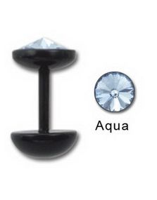 Light Blue Diamond - Sort Fake Piercing