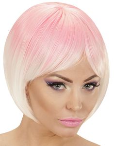 Rosa og Hvid Deluxe Bob Paryk - Kan Styles!