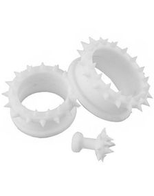 Piercing Tunnel With Spiked Edges - Hvid
