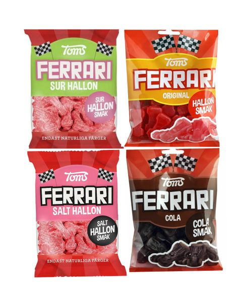 Taste Them All - Toms Ferrari - Fire Smagsvarianter - Pakketilbud