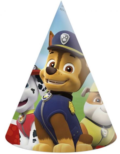 6 stk Partyhatte - Paw Patrol Banden