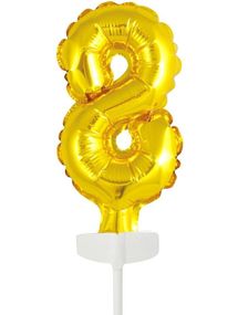 8 tall Kaketopper folieballong 13 cm - Gull