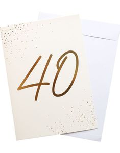 40 År - Kjempestort Gratulasjonskort med Konvolutt i A4 Format