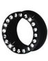 Silikone Piercing Tunnel i Sort med Klare Sten