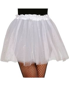 Hvit Tutu-Skjørt med Glitter 40 cm